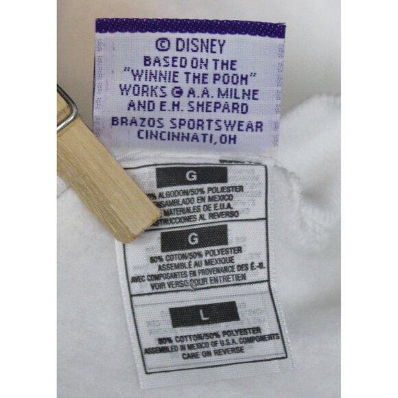 VTG 90s NWT Disney Winnie the Pooh Sweatshirt Embroidered Tumbling White Sz Lg - Picture 8 of 10